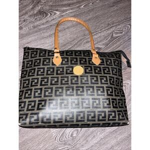 Carina Collection Greek Key Pattern Purse Tote Large Fantastic